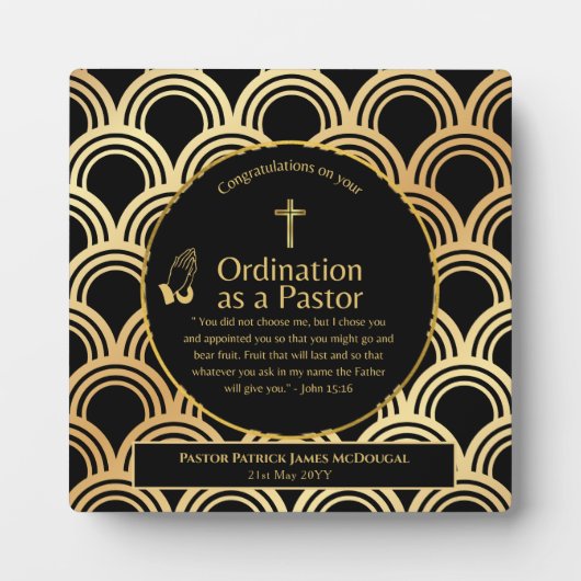 Heilig Nieuw Gewijde Pastor Gepersonaliseerde Gift Fotoplaat (Voorkant)