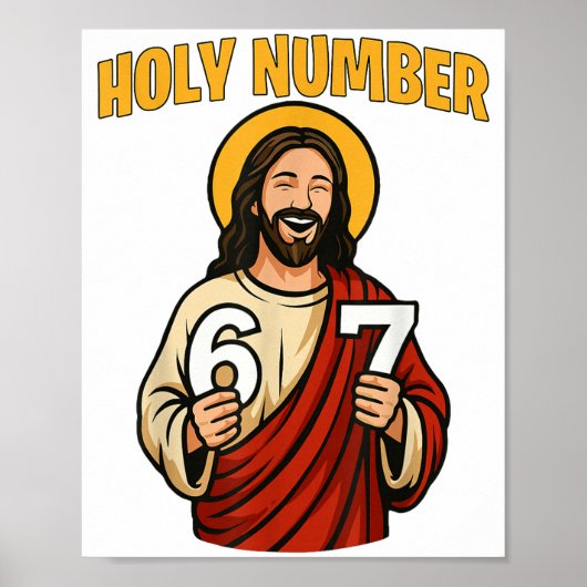 Heilig nummer 67 christelijk 6 7 meme mannen vrouw poster (Voorkant)