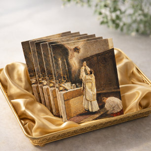 Heilig Sacrament van de Mis Katholieke Priester Briefkaart