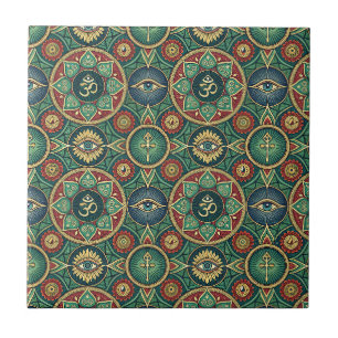 Heilig Symbool Zen Mandala - Spiritueel Patroon Tegeltje