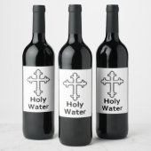 Heilig Water Cross Christendom Fles Flask Label Wijn Etiket (Flessen)