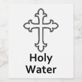 Heilig Water Cross Christendom Fles Flask Label Wijn Etiket (Enkel label)