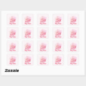 Heilig Water Roze Bloemen Maagd Maria Jezus Custom Vierkante Sticker (Vel)