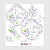 Heilig Water Stickers Paarse Rozen (Vel)