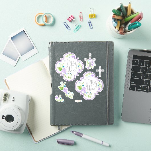 Heilig Water Stickers Paarse Rozen (iPad Cover)