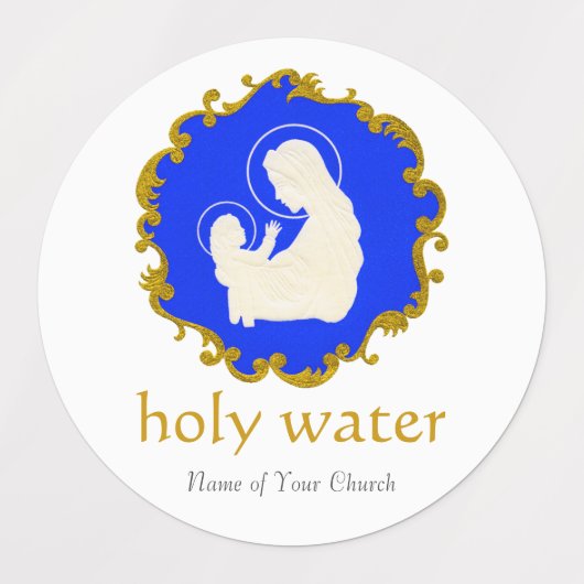 Heilig Water Unieke  Maagd Maria en Jezus Labels (Design 1)