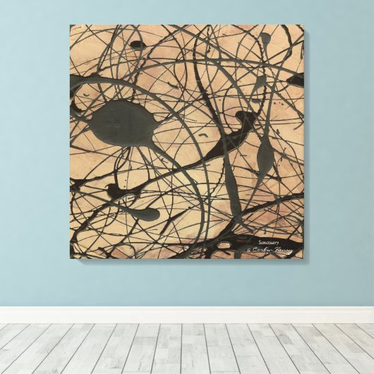Heiligdom Pollock geïnspireerd Abstract Canvas Afdruk (Insitu (Houten vloer))