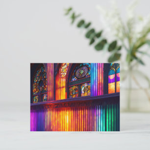 Heiligdom Regenboogkerkinterieur Digitale Kunst Briefkaart