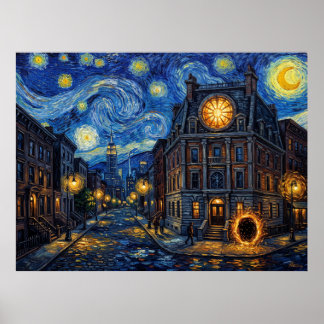 Heiligdom Starry Night Landschap Poster
