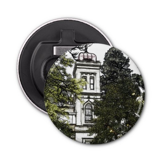 Heiligdom tussen de bomen button flesopener (Voorkant)