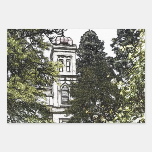 Heiligdom tussen de bomen inpakpapier vel (Voorkant 3)