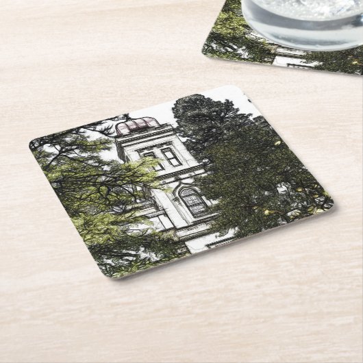 Heiligdom tussen de bomen kartonnen onderzetters (Schuin)