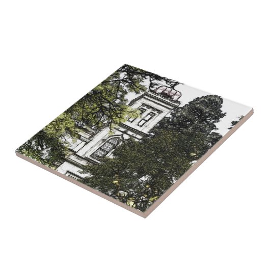 Heiligdom tussen de bomen Keramische Tegel Tegeltje (Zijkant)