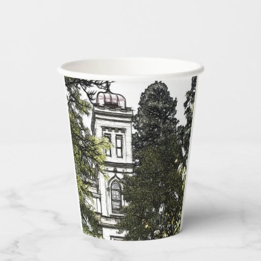 Heiligdom tussen de bomen papieren bekers (Achterkant)