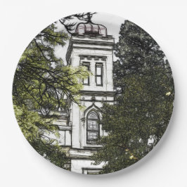 Heiligdom tussen de bomen papieren bordje