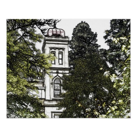 Heiligdom tussen de bomen perfect poster (Voorkant)