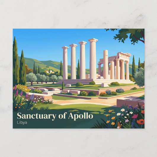 Heiligdom van Apollo Libya Briefkaart (Voorkant)