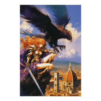 Heiligdom van de Griffioenruiter | Fantasy Florenc Perfect Poster