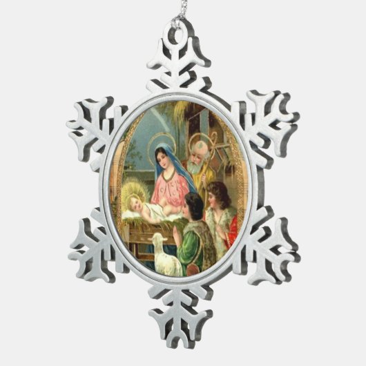 Heilige Aangepaste versiering Tin Sneeuwvlok Ornament (Rechts)