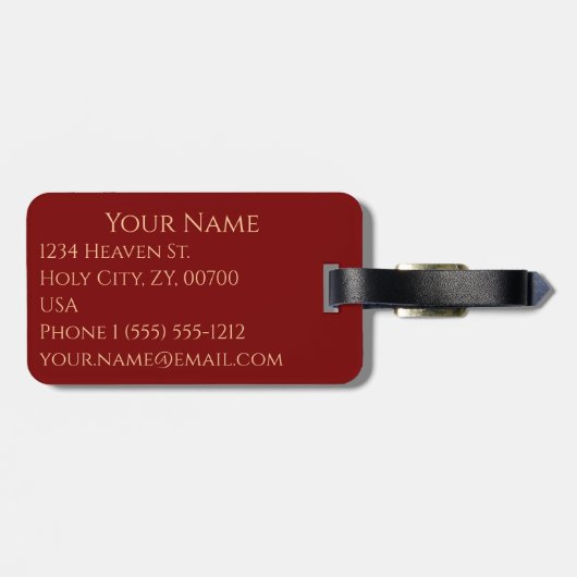 Heilige Aartsengel Gabriël Bagagelabel (Achterkant horizontaal)