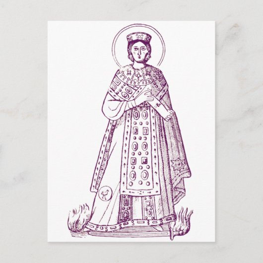 Heilige Agnes van Rome Grieks mozaïek Briefkaart (Voorkant)