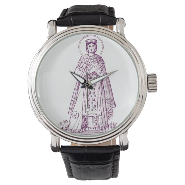 Heilige Agnes van Rome Grieks mozaïek Horloge (Voorkant)
