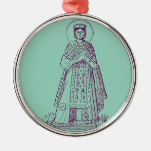 Heilige Agnes van Rome Grieks mozaïek Metalen Ornament