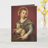 Heilige Agnes van Rome met Gebed Kaart (Gele Bloem)