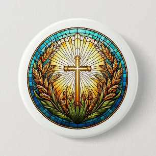 Heilige AI-Buttonnen – Goddelijke Kerk & Heilig Sy Ronde Button 7,6 Cm