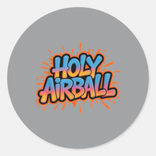 Heilige Airball Grappige Honkbal Speler Fan Sport Ronde Sticker