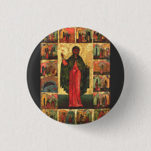 Heilige Anastasia de Bevrijder Byzantijnse Kunst Ronde Button 3,2 Cm