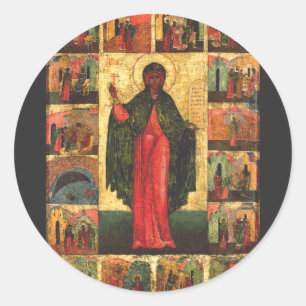 Heilige Anastasia de Bevrijder Byzantijnse Kunst Ronde Sticker