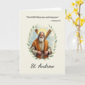 Heilige Andreas Gods Vrede en Zegeningen Schrift Kaart (Gele Bloem)