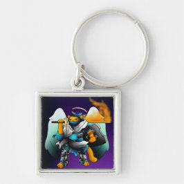 Heilige Angel Knight Cat Sleutelhanger