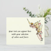 Heilige Angels Pink Gegowned Waterverf Painting Feestdagenkaart (Staand voorkant)