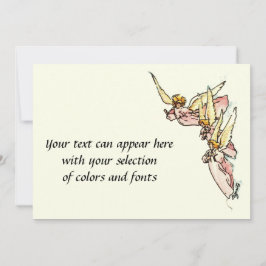 Heilige Angels Pink Gegowned Waterverf Painting Feestdagenkaart