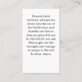 Heilige Antonius en kind Jezus Kaart Contactkaartje (Achterkant)