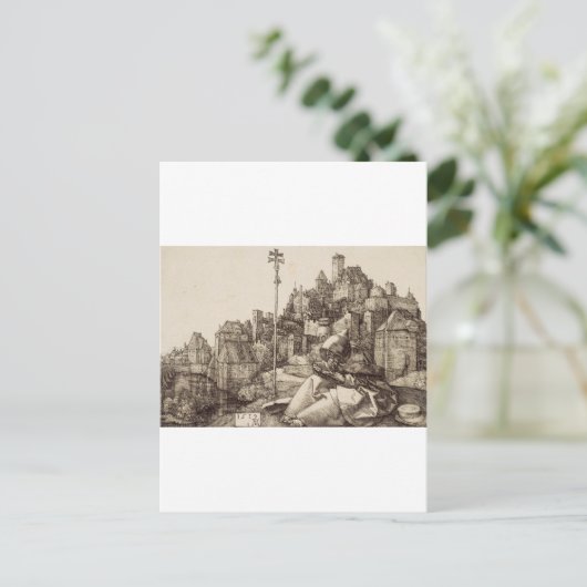 Heilige Antonius Lezen door Albrecht Durer Briefkaart (Staand voorkant)