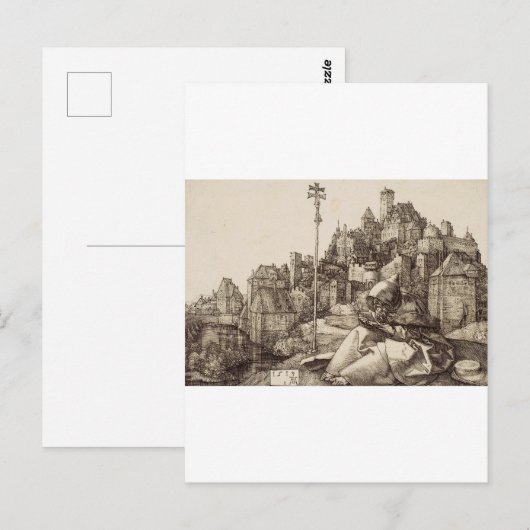 Heilige Antonius Lezen door Albrecht Durer Briefkaart (Voorkant / Achterkant)