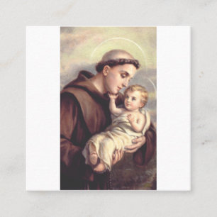 Heilige Antonius van Padua Klassieke Religieuze Ku Vierkante Visitekaartje