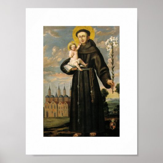 Heilige Antonius van Padua met Kind Jezus Poster (Voorkant)