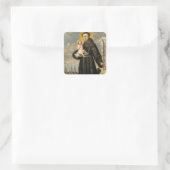 Heilige Antonius van Padua met Kind Jezus Vierkante Sticker (Tas)