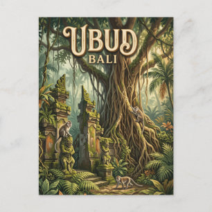 Heilige apenbos Ubud Indonesië Briefkaart