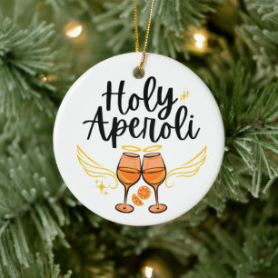 Heilige Aperoli Witte Trendy Aperol Spritz Uitspra Keramisch Ornament