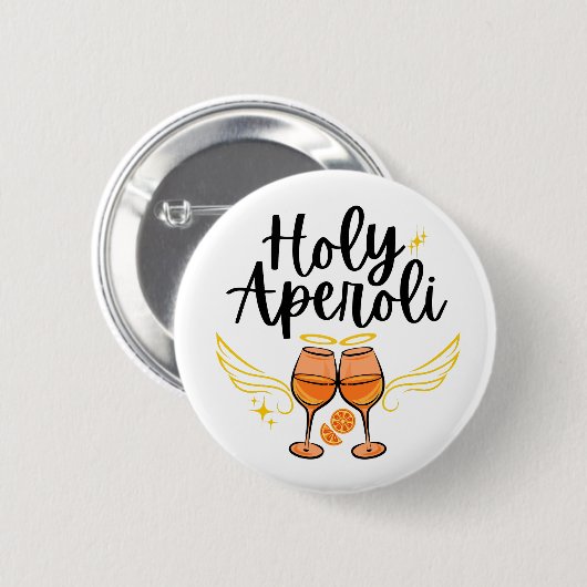 Heilige Aperoli Witte Trendy Aperol Spritz Uitspra Ronde Button 5,7 Cm (Voorkant /achterkant)