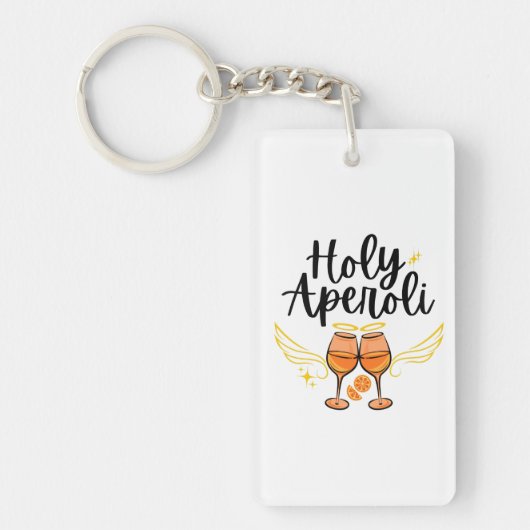 Heilige Aperoli Witte Trendy Aperol Spritz Uitspra Sleutelhanger (Voorkant)