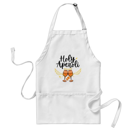 Heilige Aperoli Witte Trendy Aperol Spritz Uitspra Standaard Schort (Voorkant)