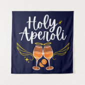 Heilige Aperoli Witte Trendy Aperol Spritz Uitspra Wandkleed (Voorkant)