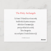Heilige Archangels Prayer-kaart Briefkaart (Achterkant)