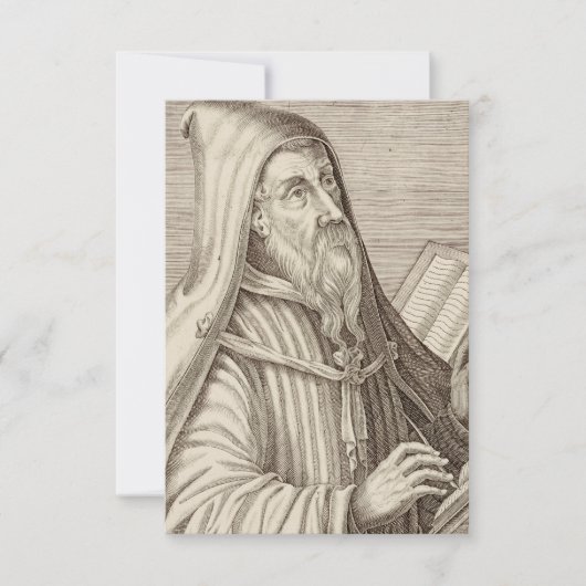 Heilige Augustinus Devotionele Gravure Heilige Kaa Bedankkaart (Voorkant)